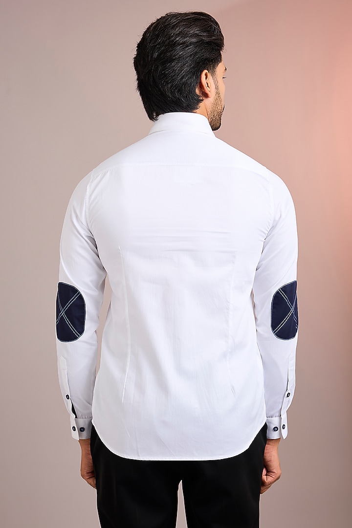 White Cotton Party Wear Shirt by Abkasa at Pernia's Pop Up Shop