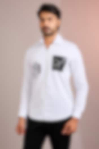 White Cotton Party Wear Shirt by Abkasa at Pernia's Pop Up Shop