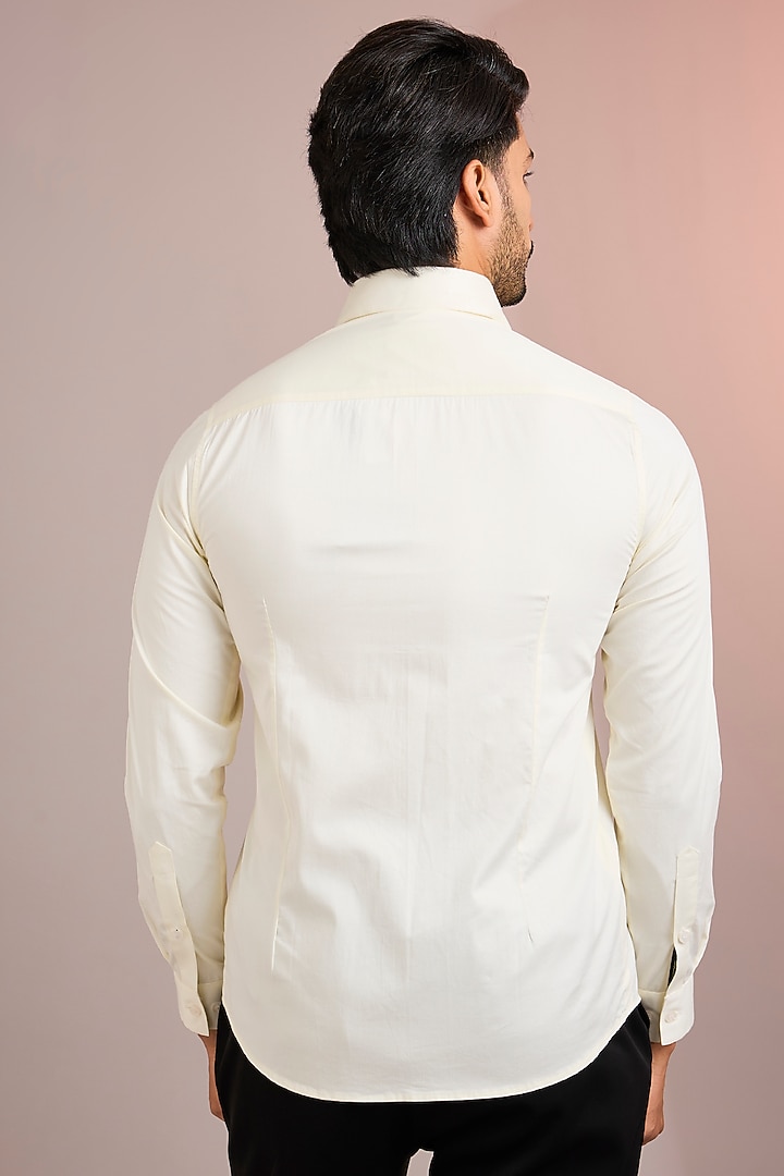 Lemon Yellow Cotton Party Wear Shirt by Abkasa at Pernia's Pop Up Shop