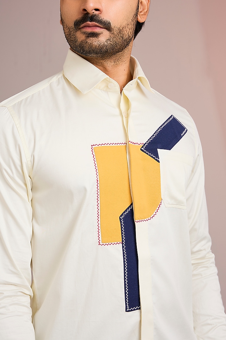 Lemon Yellow Cotton Party Wear Shirt by Abkasa at Pernia's Pop Up Shop