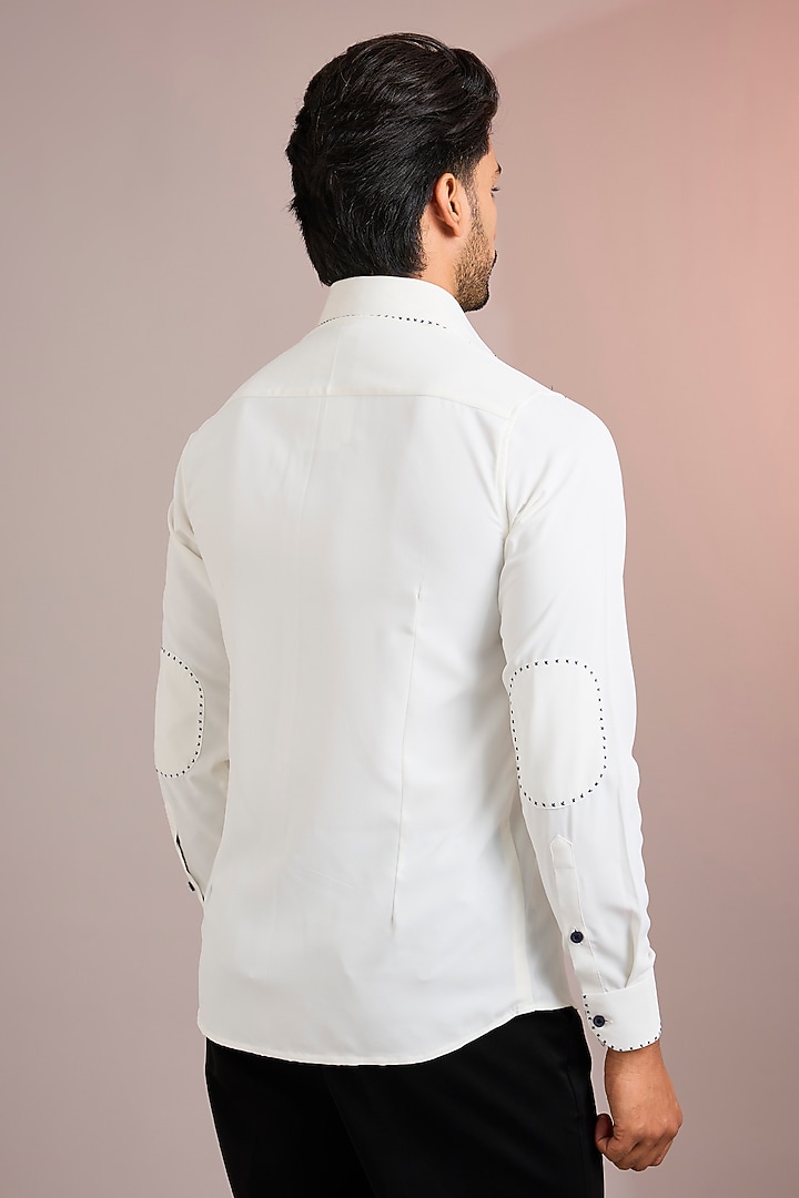 White Cotton Party Wear Shirt by Abkasa at Pernia's Pop Up Shop