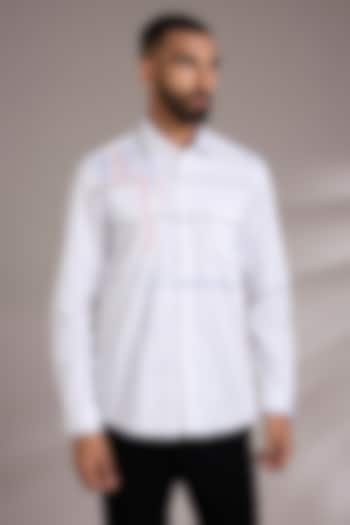 White Cotton Party Wear Shirt by Abkasa at Pernia's Pop Up Shop