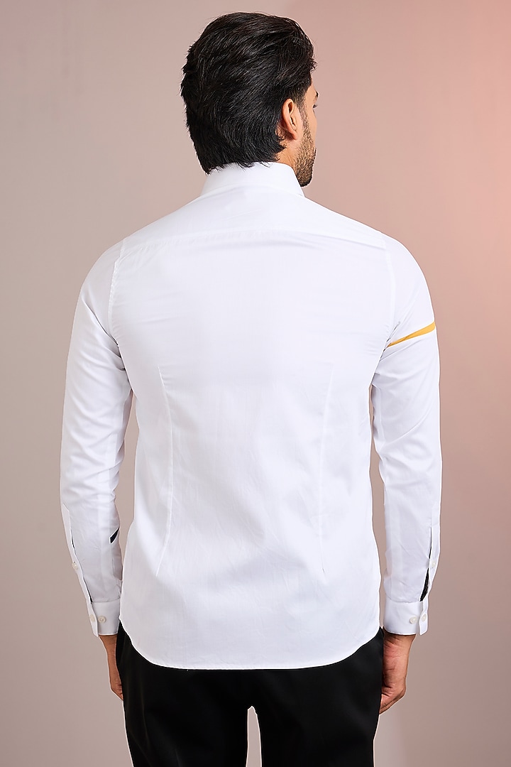White Cotton Party Wear Shirt by Abkasa at Pernia's Pop Up Shop