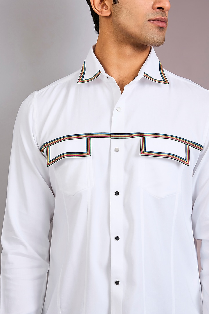 White Cotton Summer Shirt by Abkasa at Pernia's Pop Up Shop