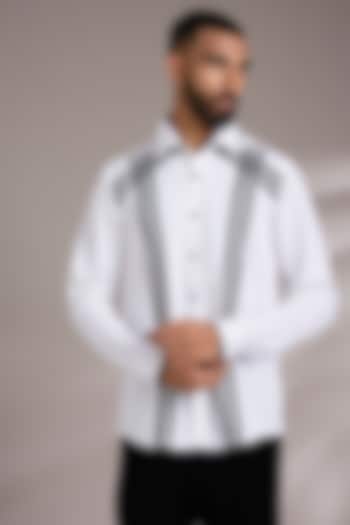 White Cotton Party Wear Shirt by Abkasa at Pernia's Pop Up Shop