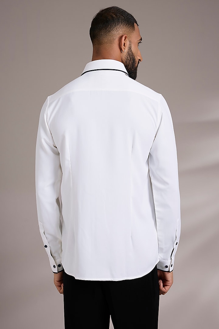 White Cotton Party Wear Shirt by Abkasa at Pernia's Pop Up Shop
