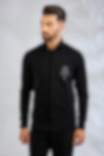 Black Cotton Party Wear Shirt by Abkasa at Pernia's Pop Up Shop