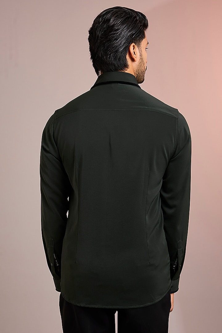 Green Cotton Party Wear Shirt by Abkasa at Pernia's Pop Up Shop