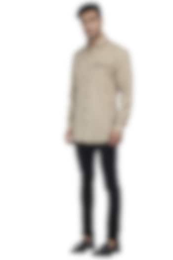 Light Mustard Checkered Summer Shirt by Abkasa at Pernia's Pop Up Shop