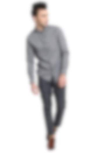 Grey Woven Summer Shirt by Abkasa at Pernia's Pop Up Shop