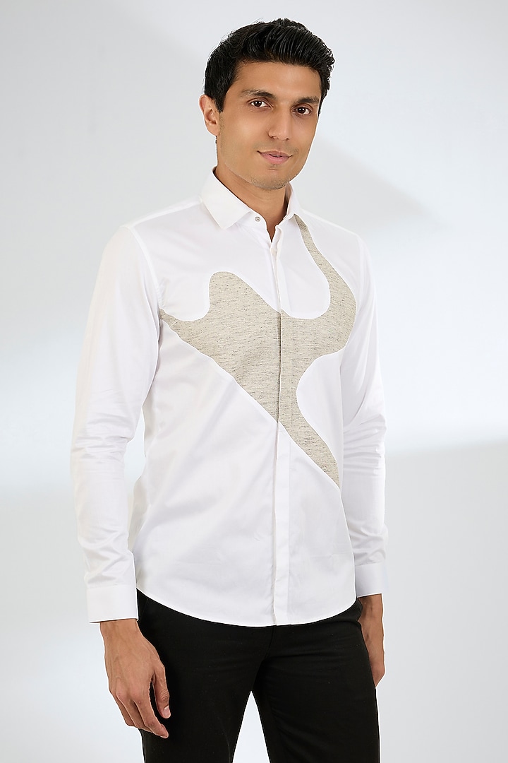White Cotton Shirt by Abkasa at Pernia's Pop Up Shop