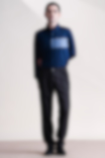 Navy Blue Cotton Summer Shirt by Abkasa at Pernia's Pop Up Shop