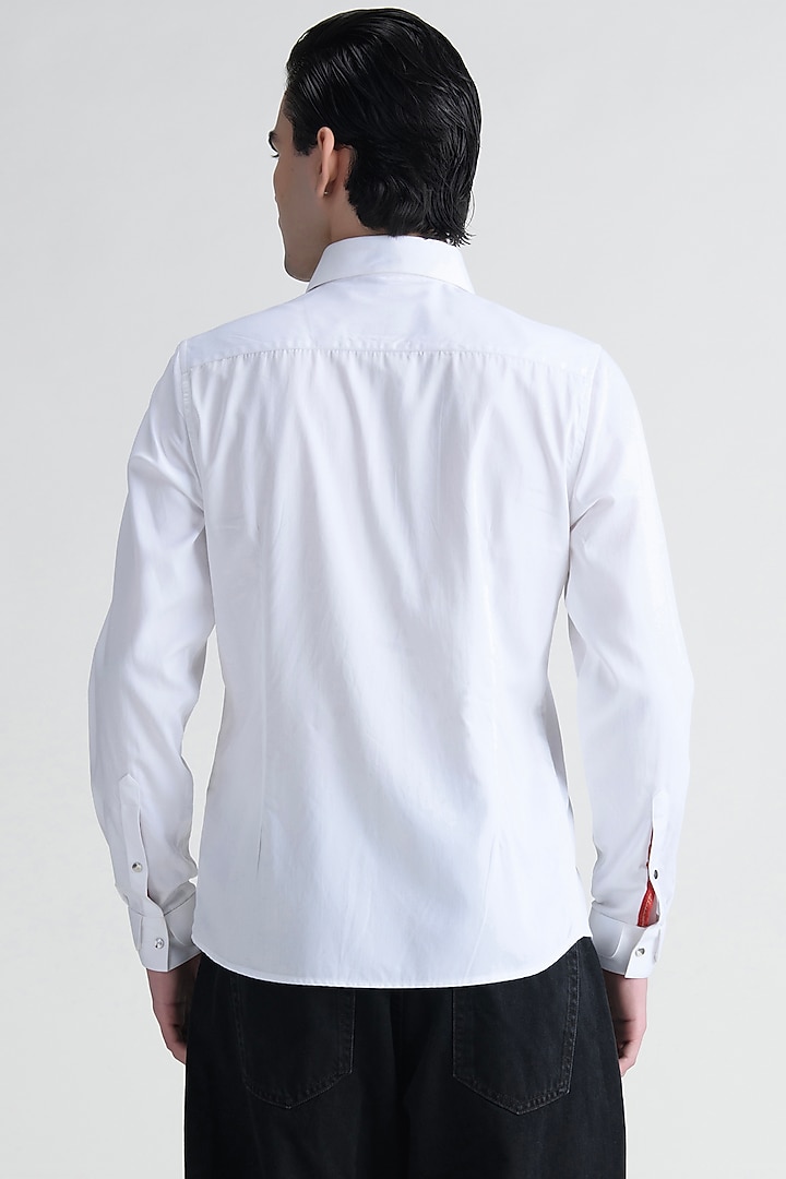 White Cotton Party Wear Shirt by Abkasa at Pernia's Pop Up Shop