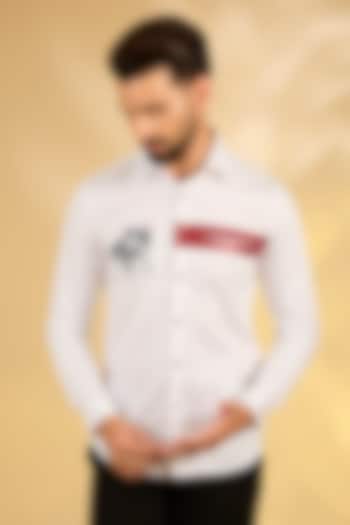 White Cotton Party Wear Shirt by Abkasa at Pernia's Pop Up Shop