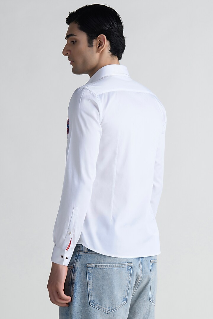 White Cotton Wedding Shirt by Abkasa at Pernia's Pop Up Shop