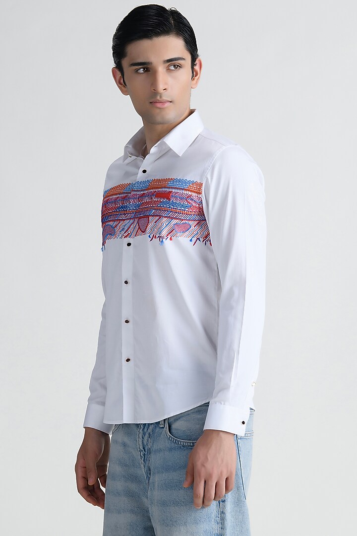 White Cotton Wedding Shirt by Abkasa at Pernia's Pop Up Shop