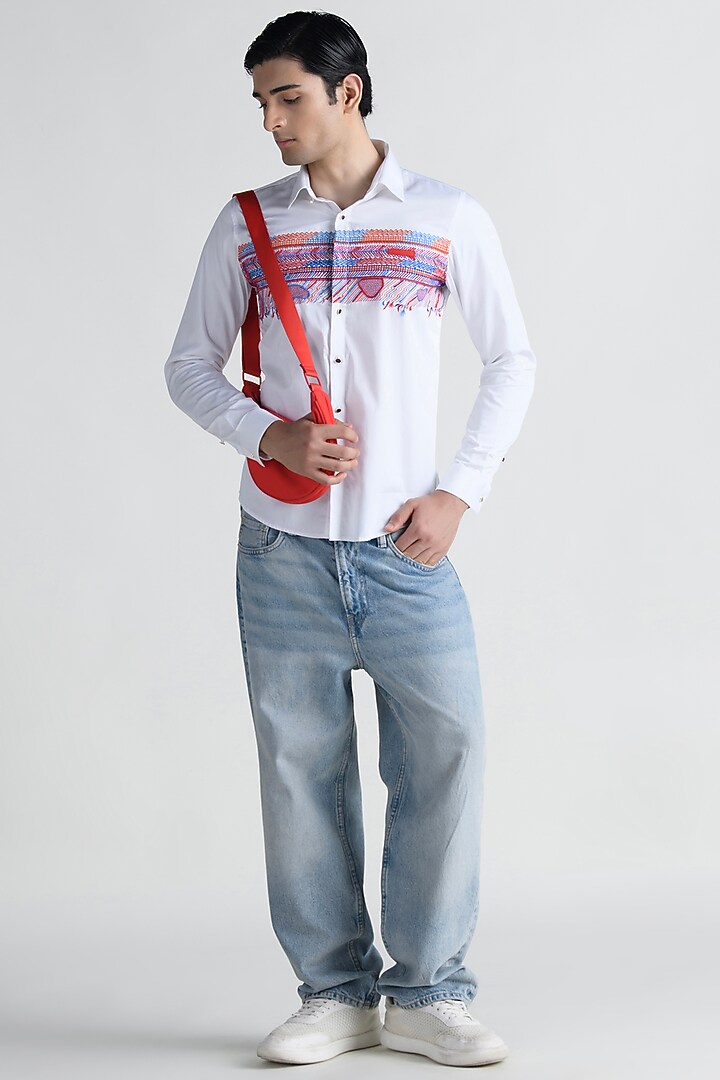 White Cotton Wedding Shirt by Abkasa at Pernia's Pop Up Shop