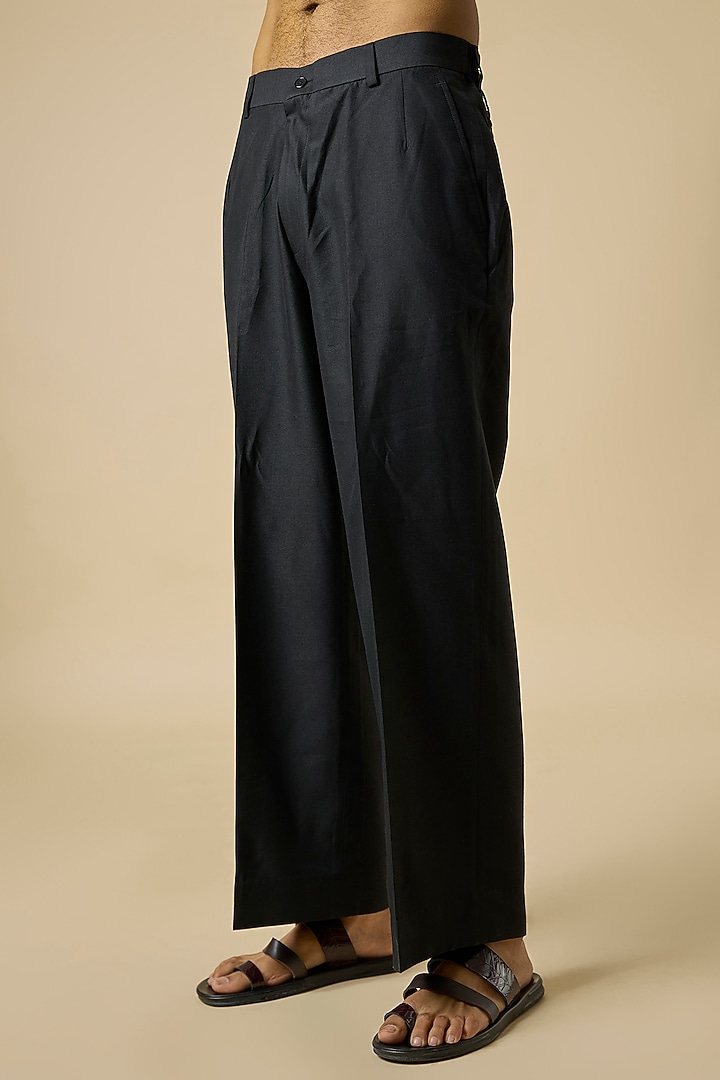 Black Silk Kurta Set by Abkasa at Pernia's Pop Up Shop