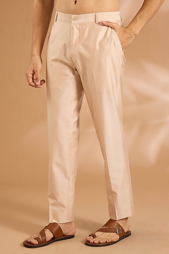 Peach Silk Kurta Set by Abkasa at Pernia's Pop Up Shop