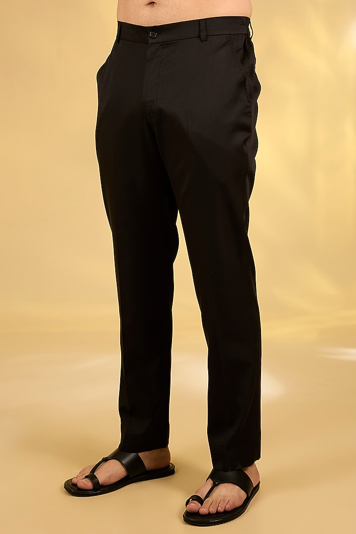 Black Cotton Silk Kurta Set by Abkasa at Pernia's Pop Up Shop