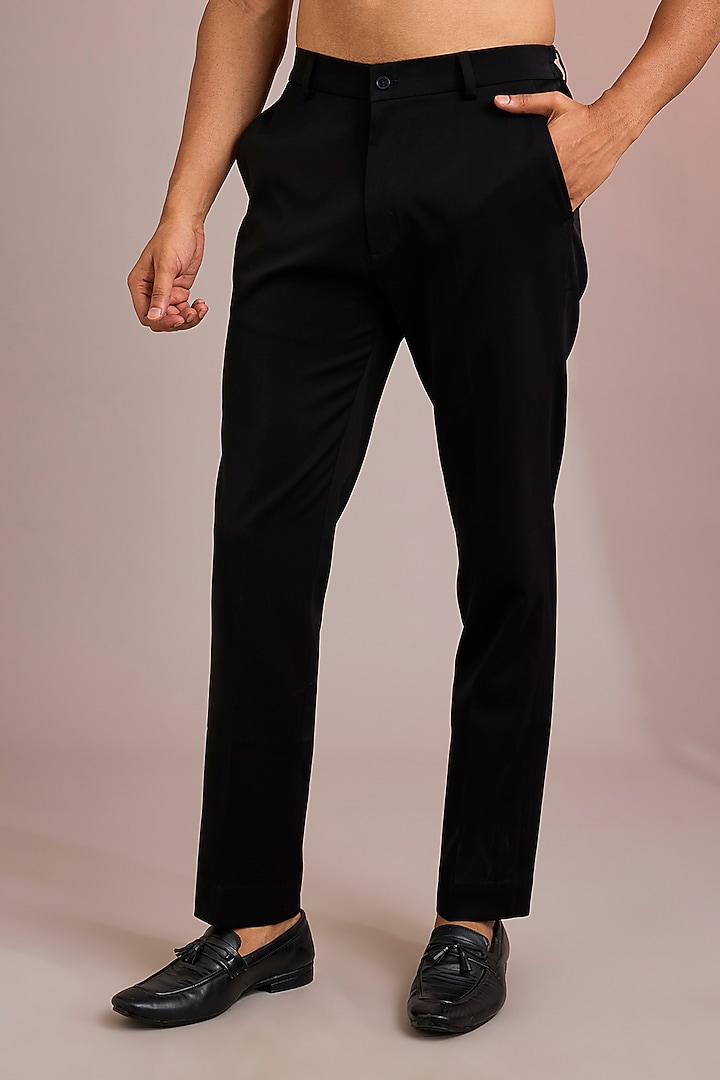 Black Japanese Fabric Wedding Indowestern Set by Abkasa at Pernia's Pop Up Shop