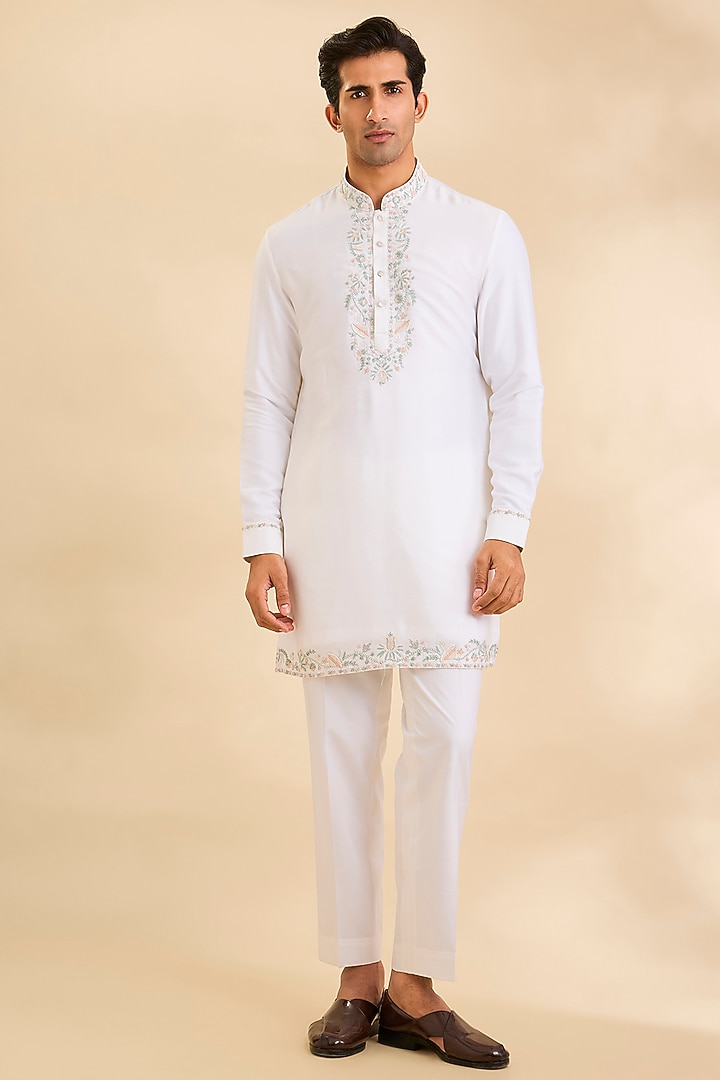Mint Dupion Silk Groom Indowestern Jacket Set by Abkasa at Pernia's Pop Up Shop