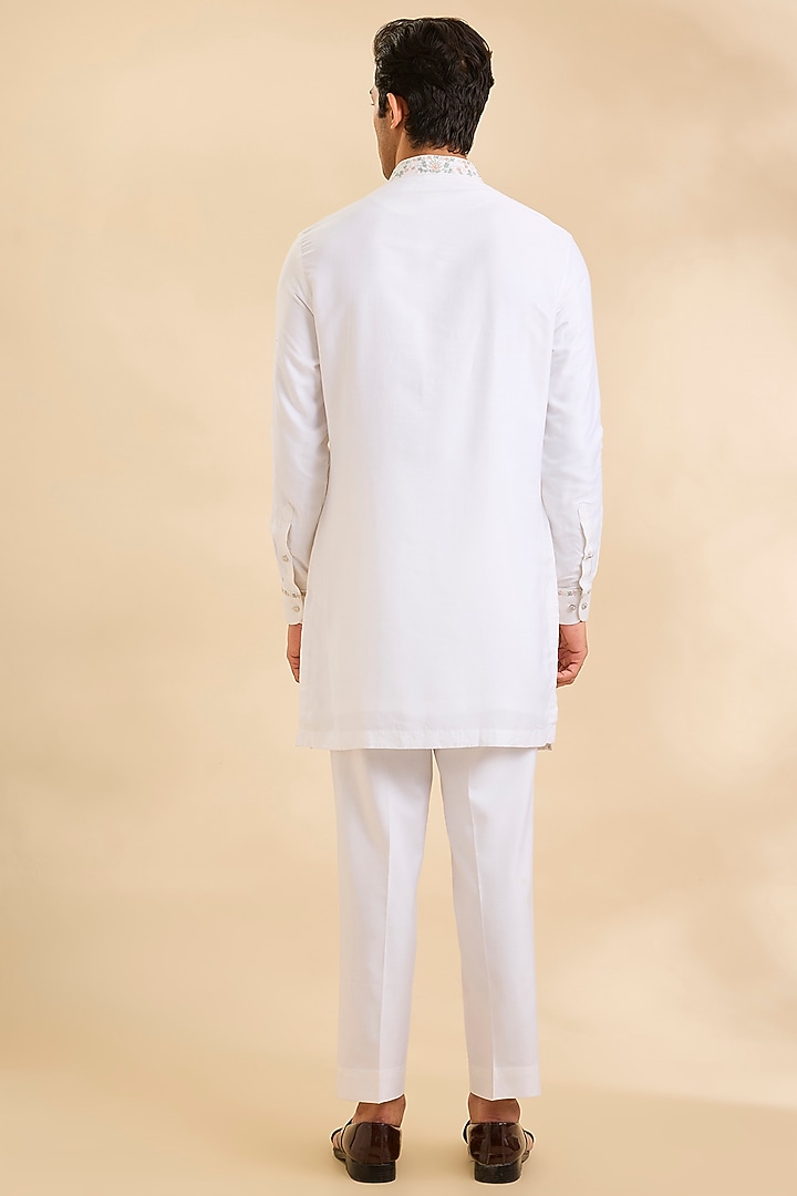Mint Dupion Silk Groom Indowestern Jacket Set by Abkasa at Pernia's Pop Up Shop