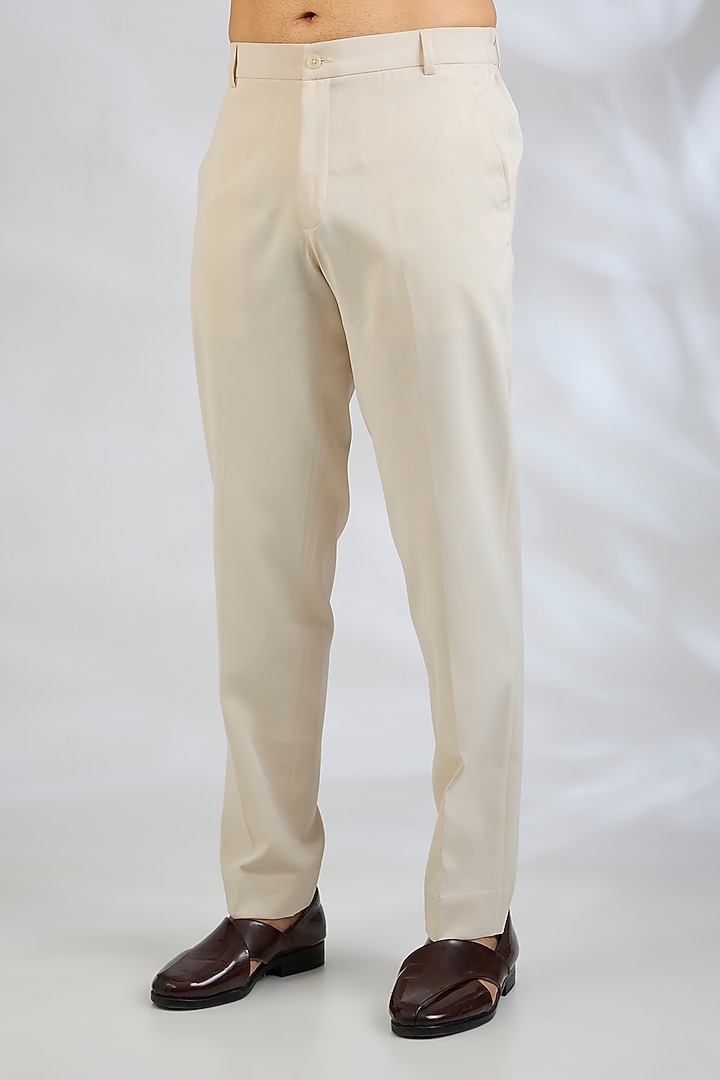 Beige Cotton Satin Kurta Set by Abkasa at Pernia's Pop Up Shop