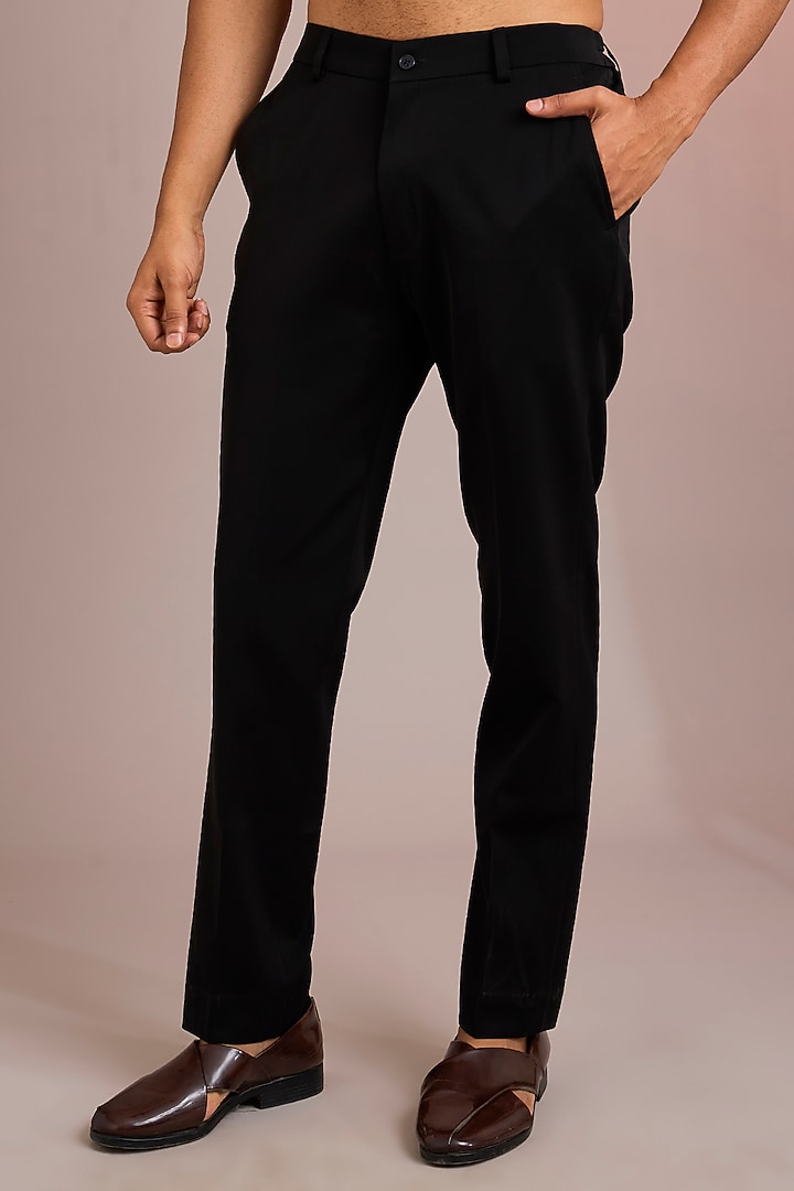 Black Silk Kurta Set by Abkasa at Pernia's Pop Up Shop