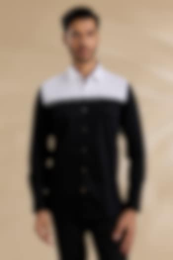 Black Cotton Shirt by Abkasa