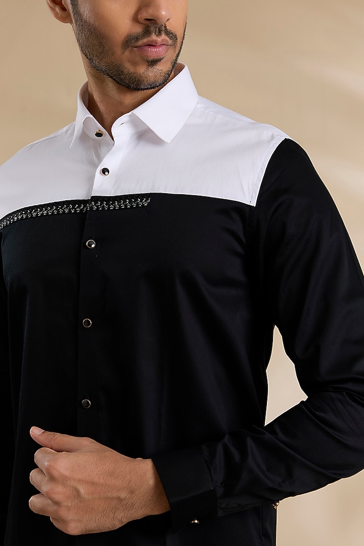 Black Cotton Summer Shirt by Abkasa at Pernia's Pop Up Shop