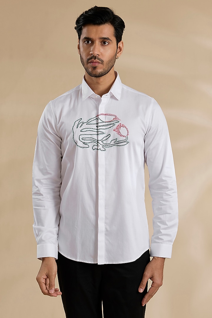 White Cotton Shirt by Abkasa