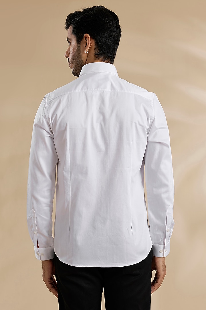 White Cotton Party Wear Shirt by Abkasa at Pernia's Pop Up Shop