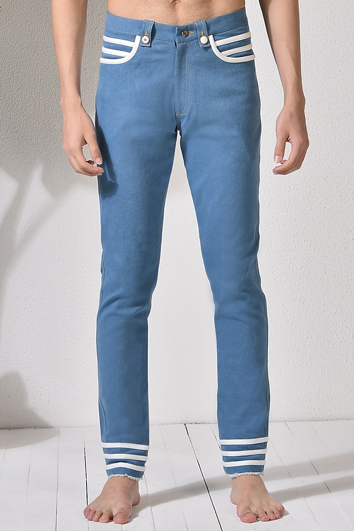 Light Blue Denim Jeans by Abkasa