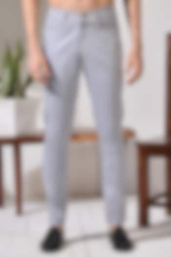 Light Grey Cotton Trousers by Abkasa