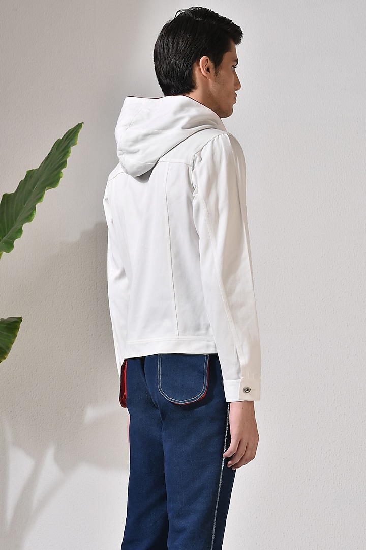 White Cotton Hoodie by Abkasa at Pernia's Pop Up Shop