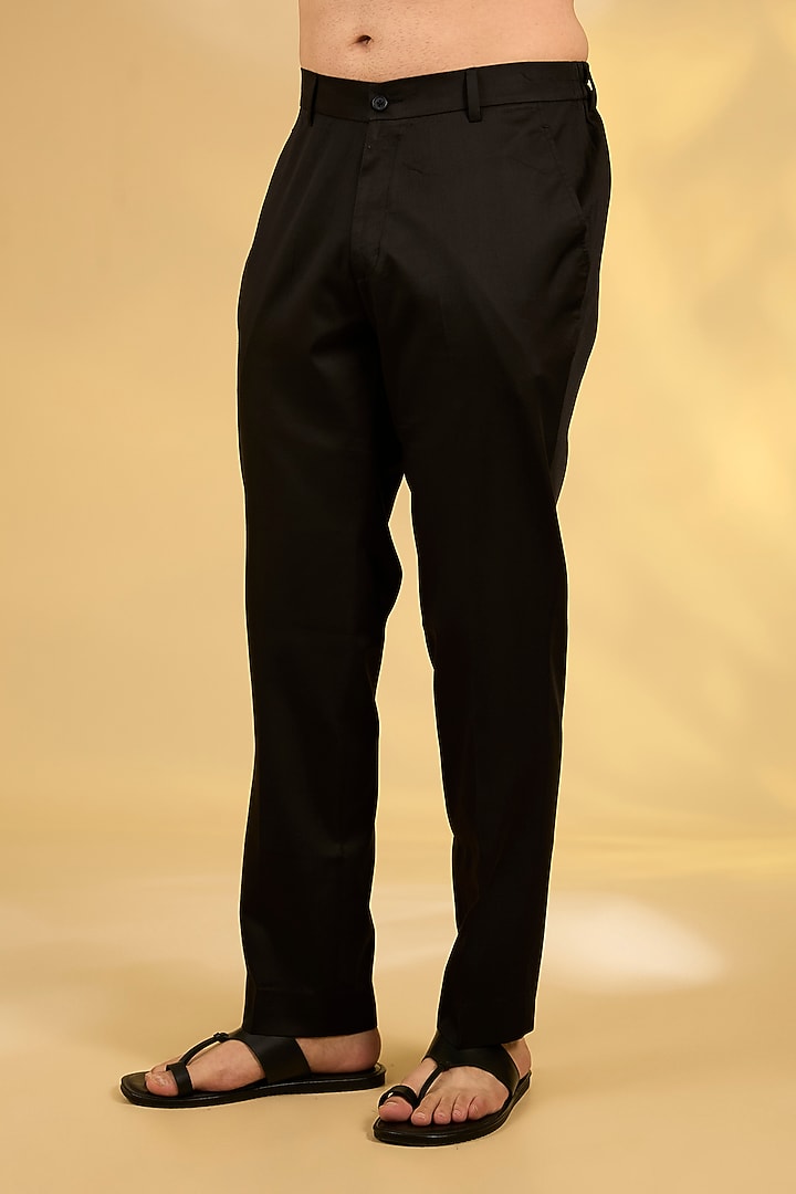 Black Cotton Silk Kurta Set by Abkasa at Pernia's Pop Up Shop