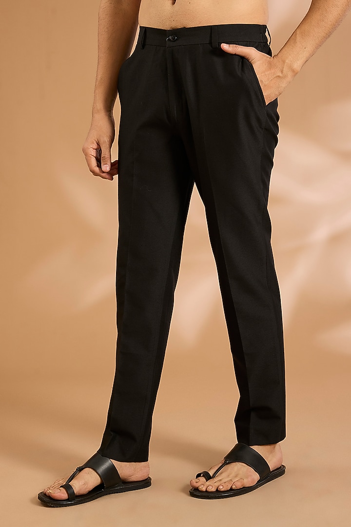 Black Silk Kurta Set by Abkasa at Pernia's Pop Up Shop