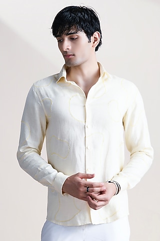 Lemon-Colored Linen Shirt by Abkasa