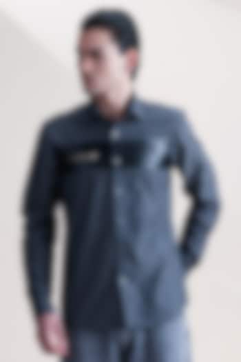 Black Cotton Shirt by Abkasa