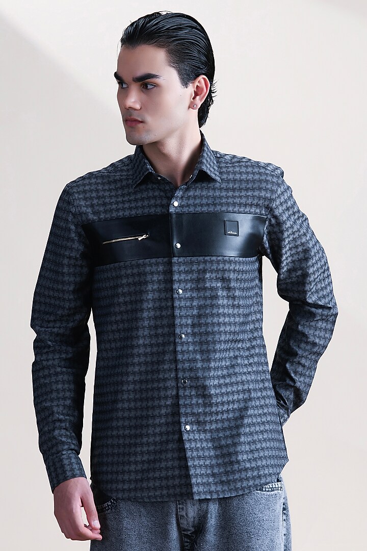 Black Cotton Shirt by Abkasa