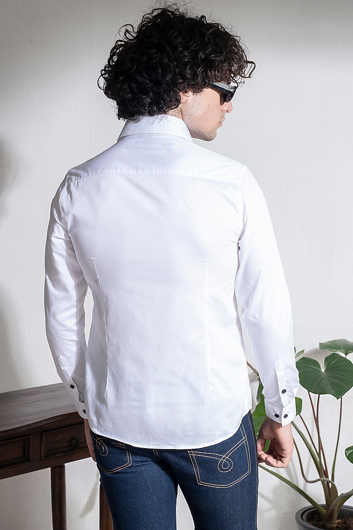 White Cotton Embroidered Summer Shirt by Abkasa at Pernia's Pop Up Shop
