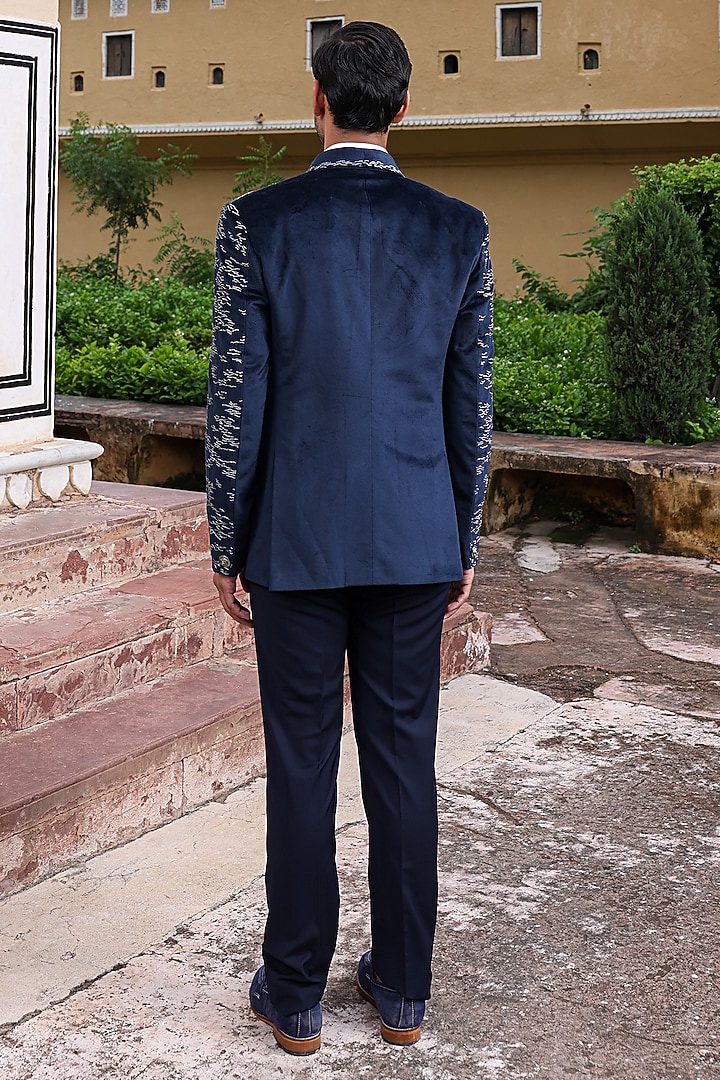 Blue Velvet Blazer Set by Abkasa at Pernia's Pop Up Shop