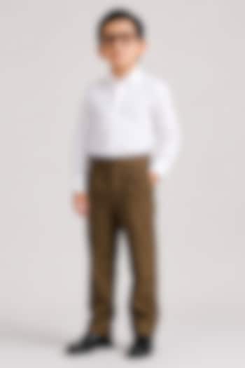 White Cotton Shirt For Boys by Abkasa - Kids at Pernia's Pop Up Shop