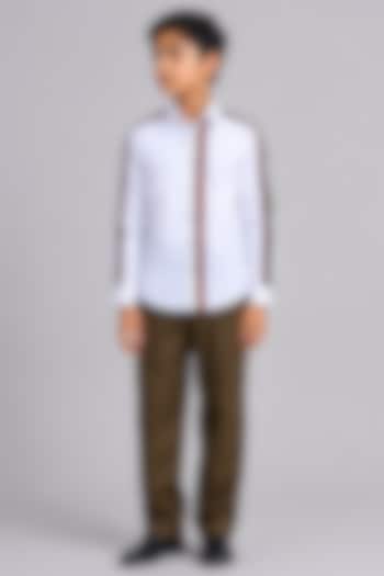 White Cotton Shirt For Boys by Abkasa - Kids at Pernia's Pop Up Shop
