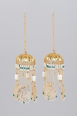 Gold Finish Kaleeras With Colorful Beads by Beabhika
