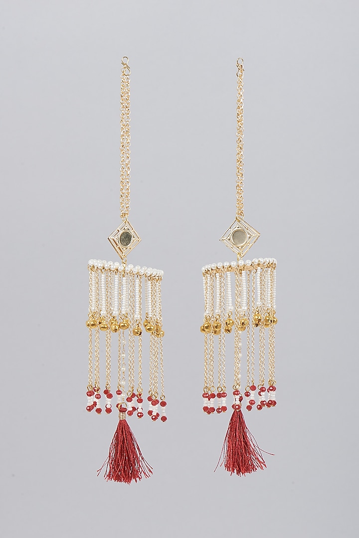 Gold Finish Kaleeras With Beads & Tassels by Beabhika