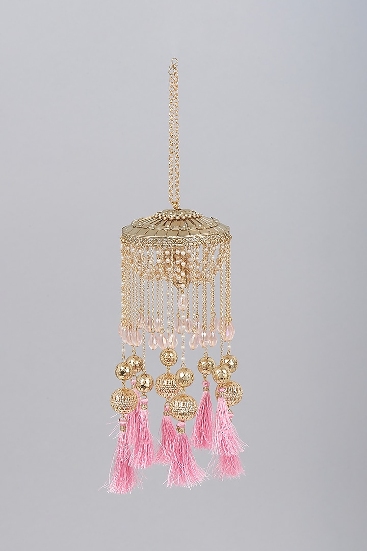 Gold Finish Kaleeras With Pearls & Tassels by Beabhika at Pernia's Pop Up Shop