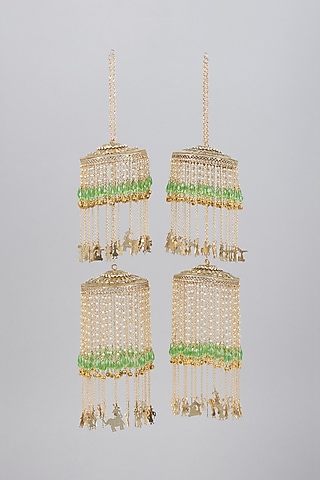 Gold Finish Double Layered Kaleeras by Beabhika