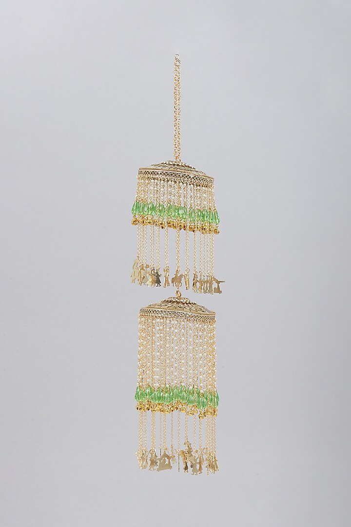 Gold Finish Double Layered Kaleeras by Beabhika at Pernia's Pop Up Shop